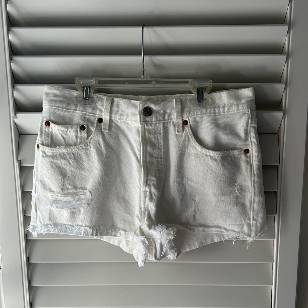 Levi's Classic White Jean Shorts
